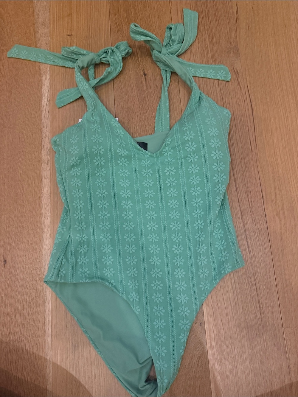 Beach Riot Mint Green Floral Tie-Shoulder One-Piece Swimsuit